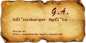 Günszberger Agáta névjegykártya